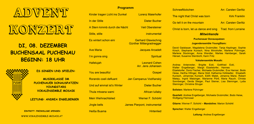 Programm: Puchenauer Adventkonzert 2009